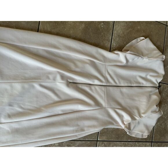 Calvin Klein 8 Blush Pink Career Dress Exposed Zipper Pleated Sleeves - Picture 6 of 6